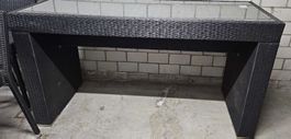 Gartentisch Ratanoptik Glasplatte gebraucht Farbe antrazit
