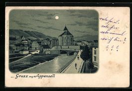 Lithographie Appenzell, Teilansicht