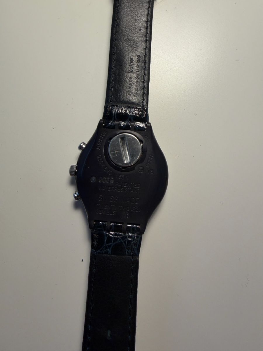 Swatch Uhren: Swatch Chronograph Watch, Black, Blue Dial – Gebraucht aus Zürich von Rocola26 4
