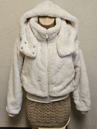 Alo Yoga Kunstpelz-Jacke Foxy Elfenbein Gr. S