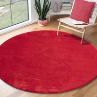 PREISVORSCHLAG ‼️  XXL Teppich Rund ROT 200 cm waschbar