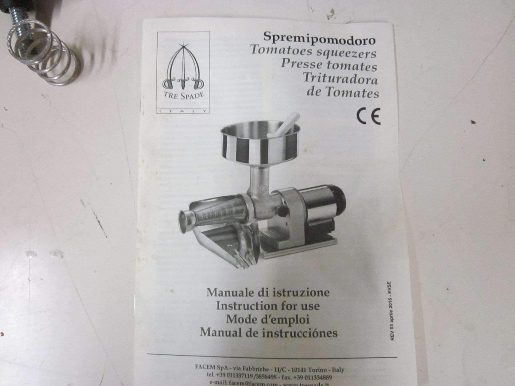 Appareils de cuisine: Tomatepresse Presse Tomates SPREMIPOMODORO Electrique – D'occasion à Grand-lancy par kohler333 6