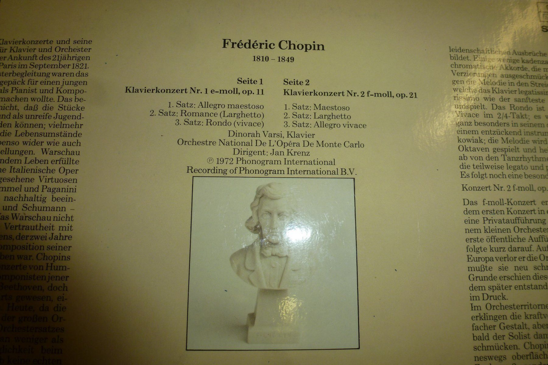 Dischi in vinile: Lp Frederic Chopin klavierkonzert nr 1e – Usato da Emmen venduto da newdeal1970 8