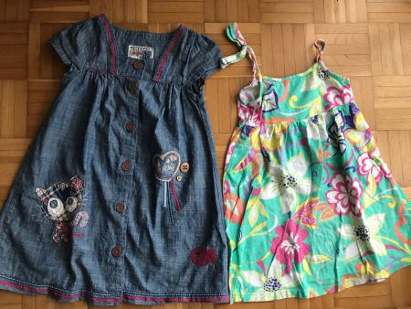 Jeans Kleidchen Kätzchen + Sommerkleid Grösse 98/104 -P 3.40
