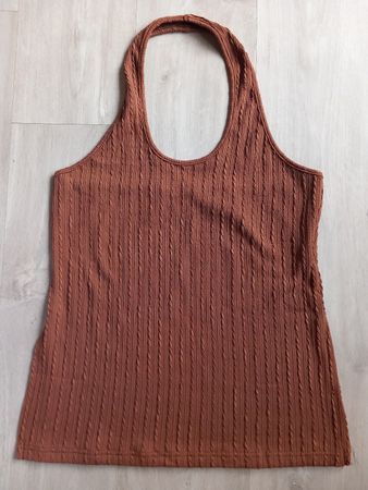 Top côtelé dos nu marron Taille L