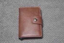 Braun RFID Block Leder Karten etui