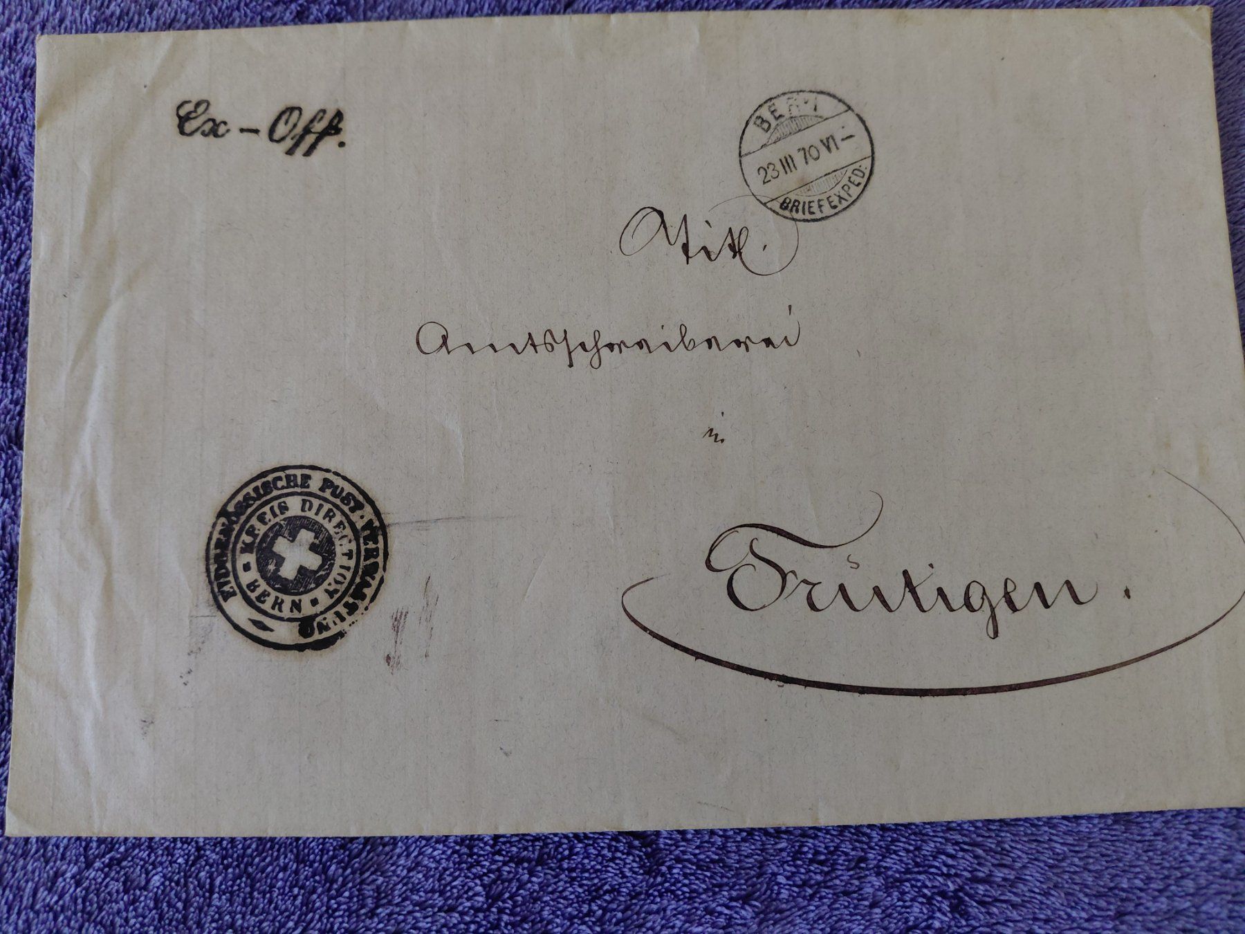 Alle Briefmarken: Superbrief eidg. Postverwaltung 1870 – Gebraucht aus Horw von Onurb008