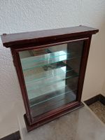 Kleine Wandvitrine Hängevitrine mit Deckel und Spiegel