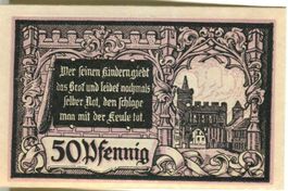 Notgeld "50 Pfennig. Jüterbog 1920"