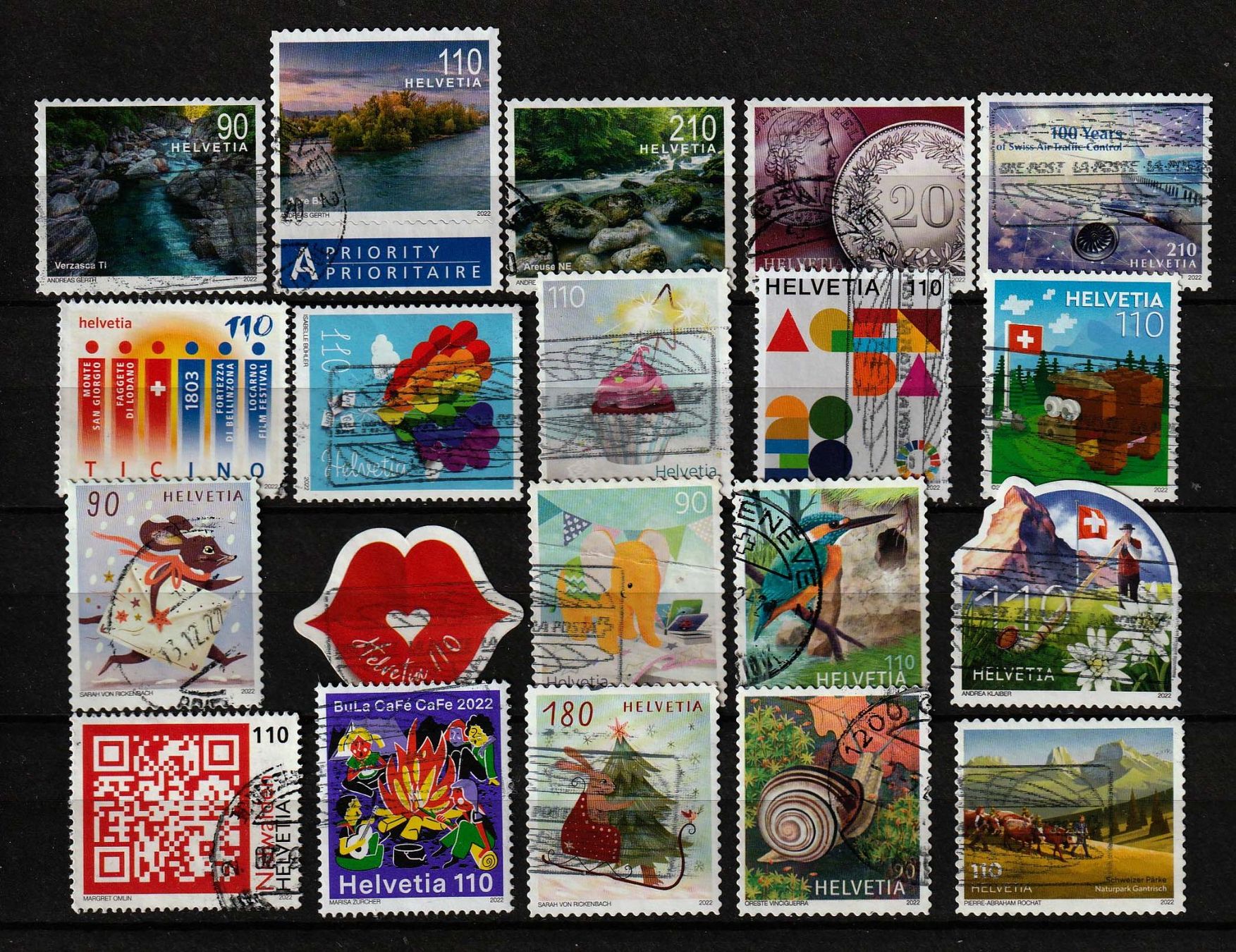 Alle Briefmarken: 2022 neue CH-Briefmarken – Gebraucht aus Arlesheim von gaugi43
