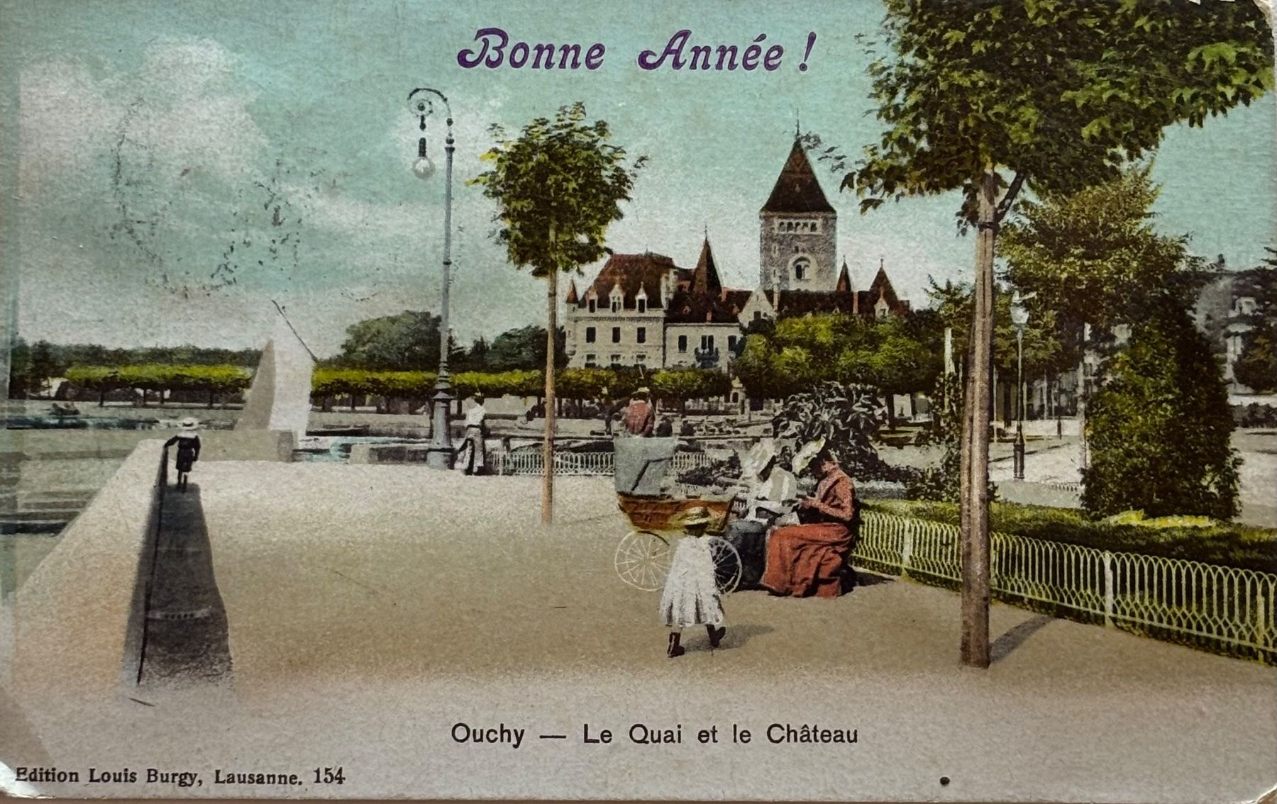 Cartoline postali: Neujahr, Ouchy, Kinderwagen, animiert – Usato da Frauenfeld venduto da Merk52