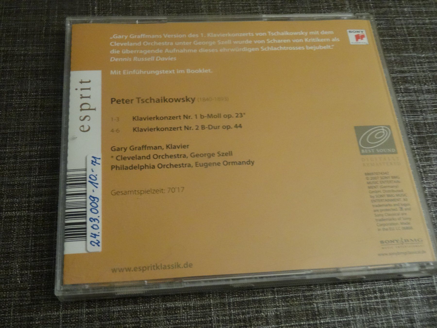 CD: Tschaikowsky - Klavierkonzerte Nr. 1 und Nr. 2 CD – Usato da Olten venduto da Disc-Ausverkauf 1