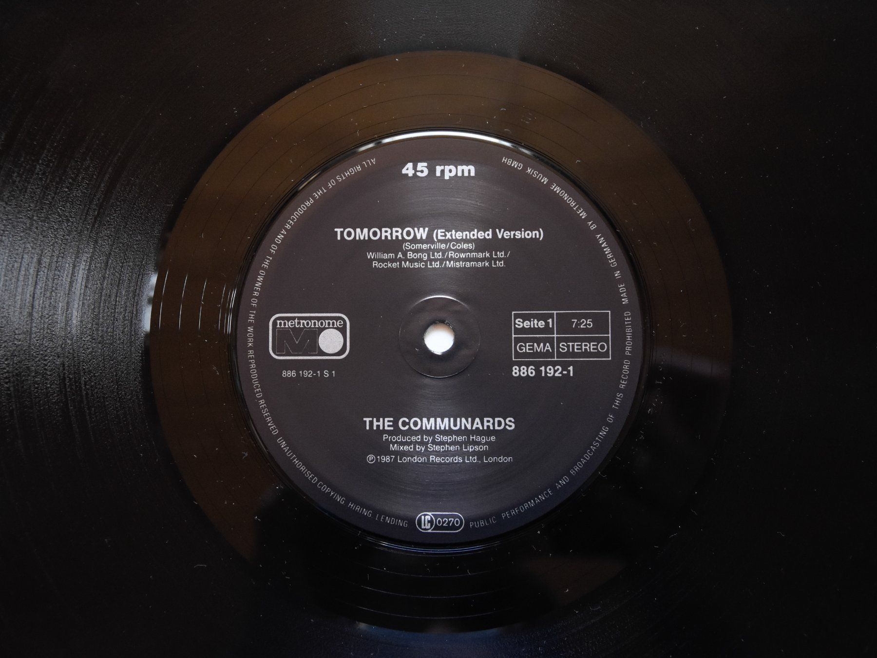 Dischi in vinile: The Communards - Tomorrow (Maxi Single) – Usato da Belmont-sur-Yverdon venduto da ag97 2