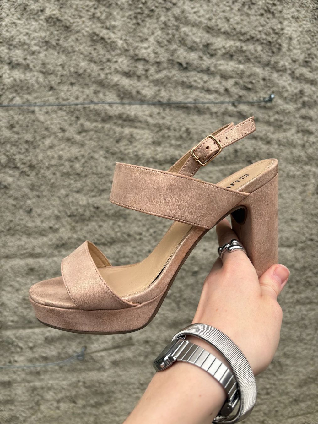 Cube Scarpe da donna: Highheel Sandalette mit Absatz /Plateau-Pumps rosaschimmernd – Usato da Wittnau venduto da cel_j8w9 1