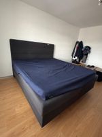 Boxspringbett und Kopfteil dunkelgrau 180x200cm