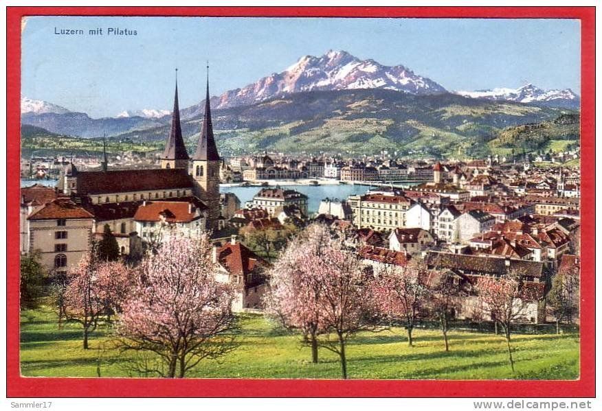 Cartoline postali: 3 AK LUZERN, 1898, 1924 & 1928 – Usato da Grüningen venduto da Kartenlaube 1