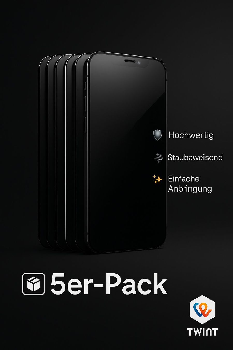 Cover & Protezioni schermo: 5x Panzerglas iPhone 15 Pro Max 9H Displayfolie – Nuovo e nell'imballaggio originale da Suhr venduto da SchnapperCH