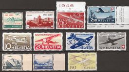 postfrische CH Flugpost Marken 1941-49 : KP 305.--