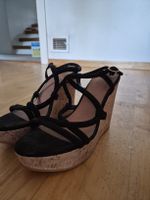 Sandalen H&M Keilabsatz schwarz Korkoptik guter Zustand