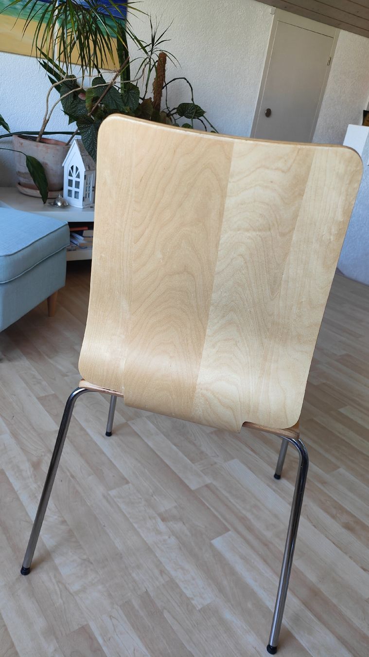 Stühle: schöner Holzstuhl mit Metallbeinen – Gebraucht aus Othmarsingen von Perline13 2