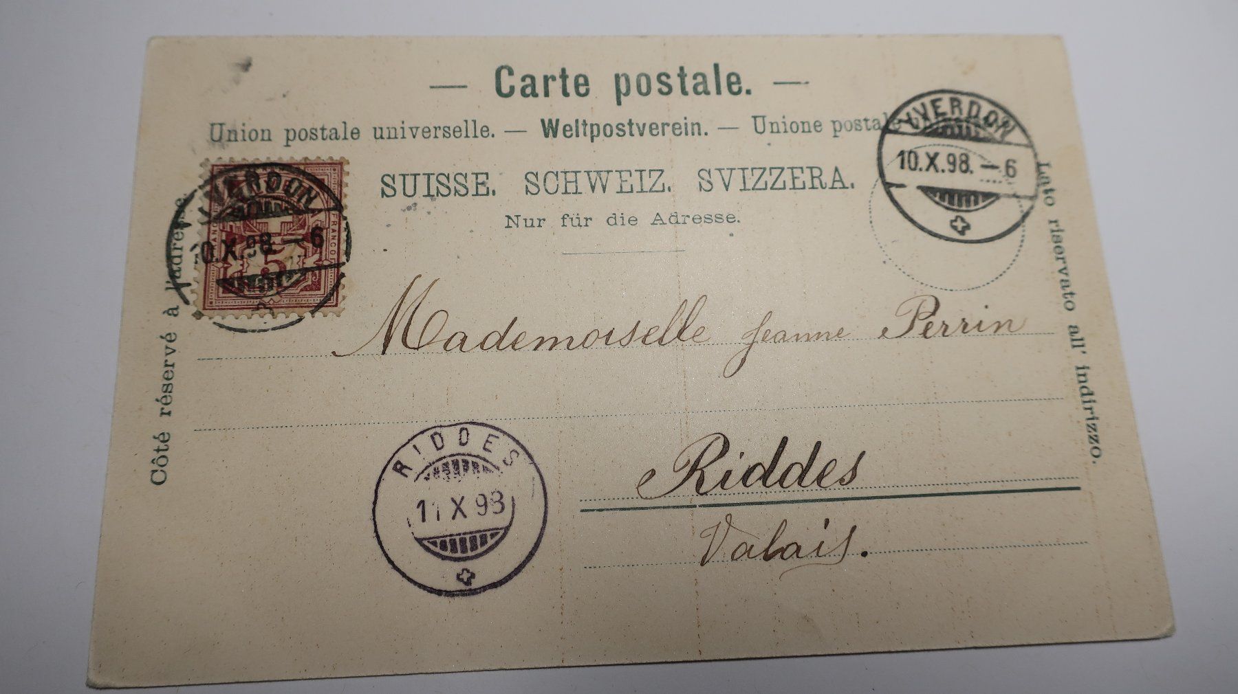 Ansichtskarten: Yverdon  (Le collège)  1898 – Gebraucht aus Cormoret von Pascalll2001 3