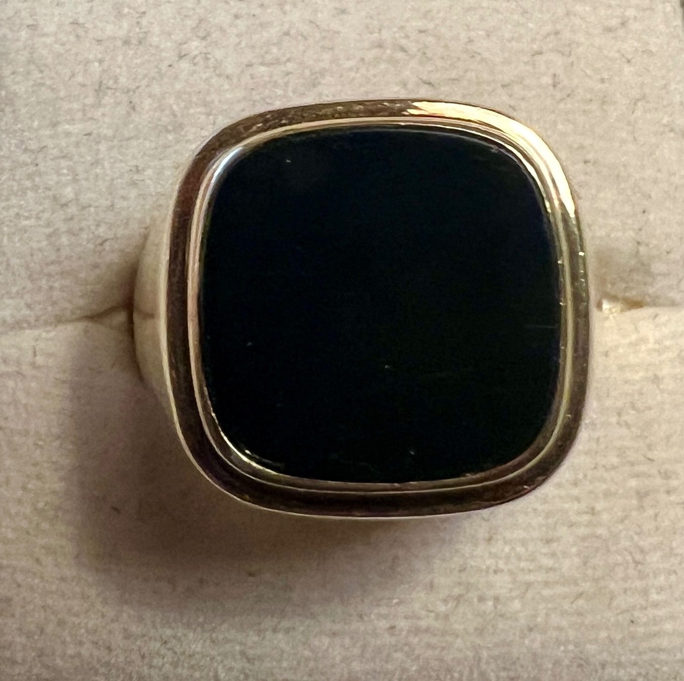 Anelli: Gold-Ring 14K mit Onyx – Usato da Chur venduto da Penting1935 2