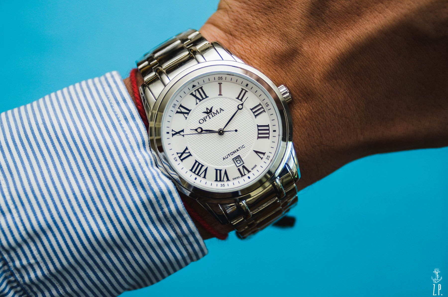 Uhren: Optima Automatic Roman White Dial Ungetragen Swiss made – Gebraucht aus Boswil von ZPwatches 2