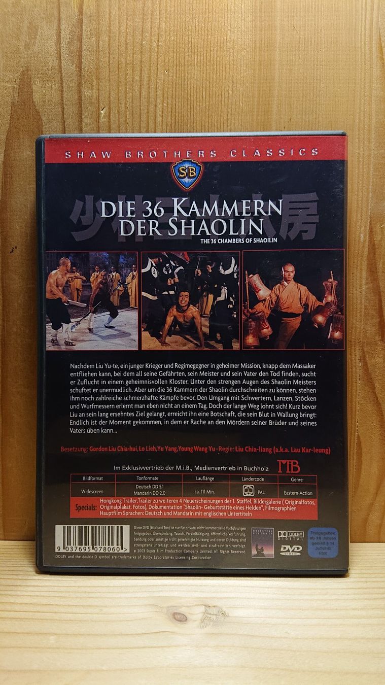 Tutti i DVDs: DIE 36 KAMMERN DER SHAOLIN DVD Shaw Brothers Classics – Usato da Wilderswil venduto da Exebub 1