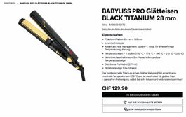 Profi-Haar Glätteisen BaByliss PRO Black Titanium 28mm
