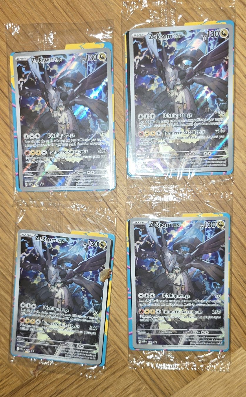 Pokémon Carte collezionabili: Je vend 4 carte Méga Evolution Promo - Zekrom de N – Nuovo e nell'imballaggio originale da Lausanne venduto da min_w76q 1