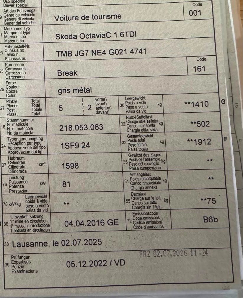 Skoda Automobili: Skoda Octavia 1.6 TDI Automatique – Usato da Crissier venduto da vim_r8qn 9