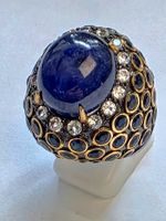 Ring mit Saphir und Topas weiss Grösse 60 neu
