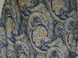 Leichter Sommer Merino Kleid Stoff 2.0x1.4m blau Paisley