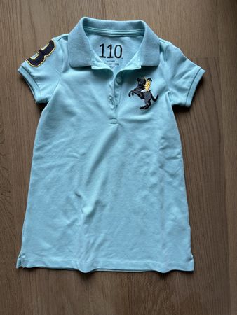 Helles Polokleid Gr. 110 mit Pferd Applikation - Top!