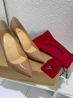 Christian Louboutin Kate 85 Heels Lackleder Nude Beige 37