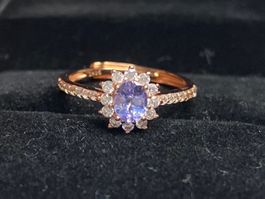 Tansanit-Ring, Roségold, verstellbar, neuwertig! ✨💍