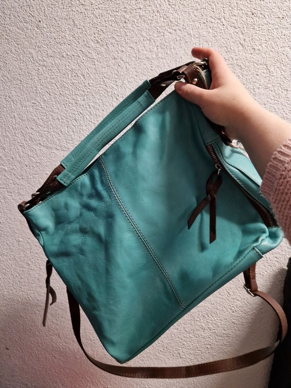 Borse da donna: Sac en cuir Turquois – Usato da Riaz venduto da Murielbhs