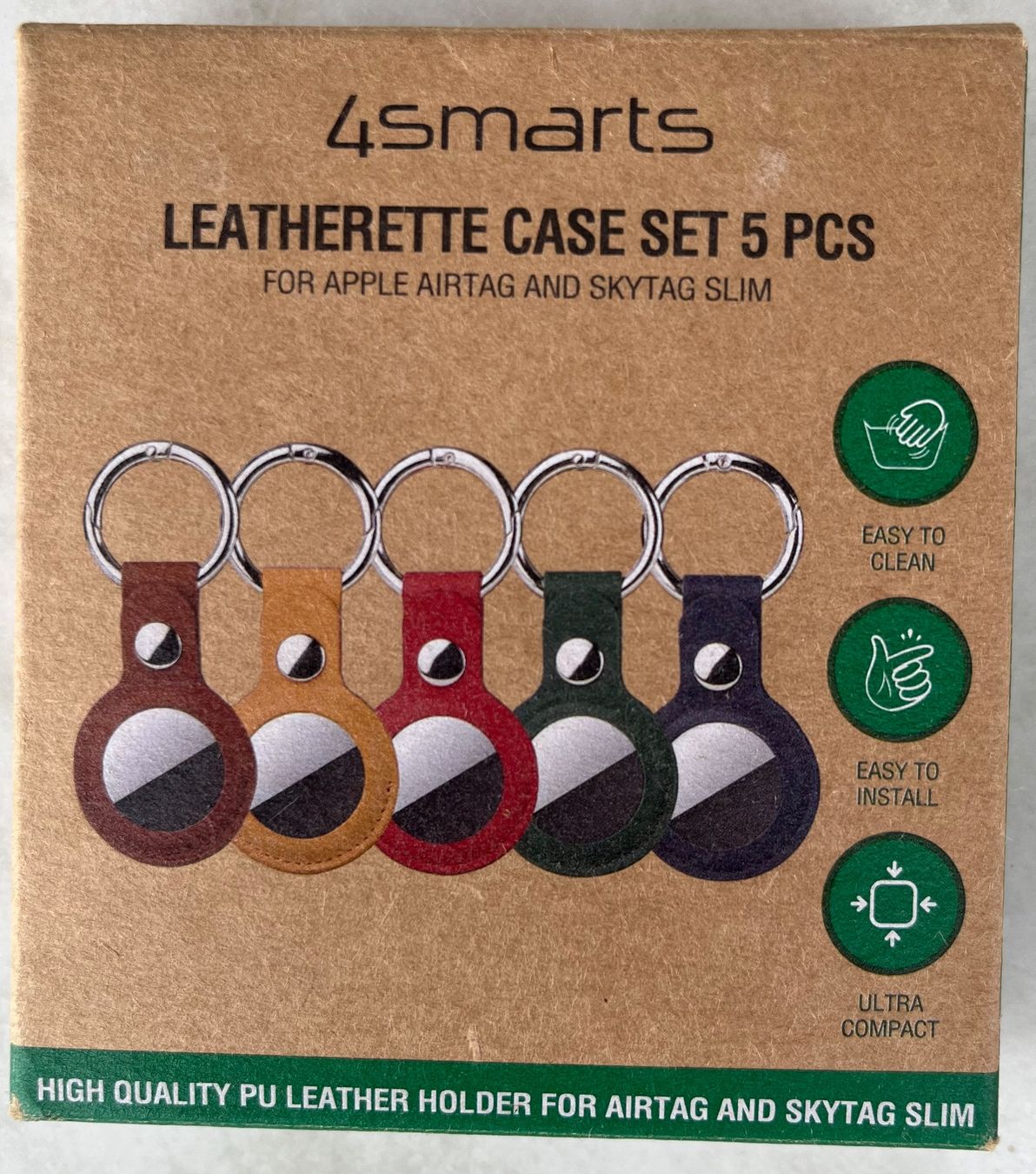 Apple Schlüsselanhänger & - bänder: Leatherette Case Set 5 Pcs for airtag and skytag – Neu und originalverpackt aus Muttenz von Golden_Times 1
