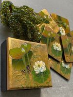 Edles Vintage-Geschenk-Set: 6 Untersetzer +6 Serviettenringe