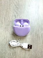 Écouteurs sans fil violet avec boîtier neuf