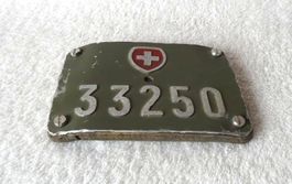 Alte Original Schweizer Armee Militär Velonummer 33250