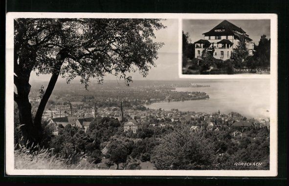 Cartoline postali: Rorschach, Ortsansicht mit See, Krankenh – Usato da Berlin venduto da bartko-reher