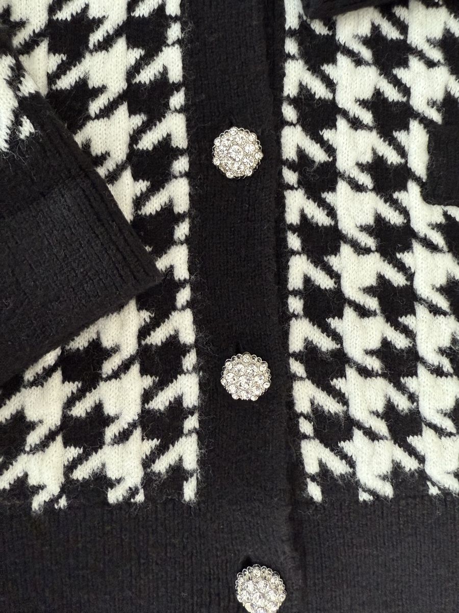 Mango Giacche: Schwarze Strickjacke mit Hahnentrittmuster, Grösse M – Usato da Stettlen venduto da Beauty-19 6