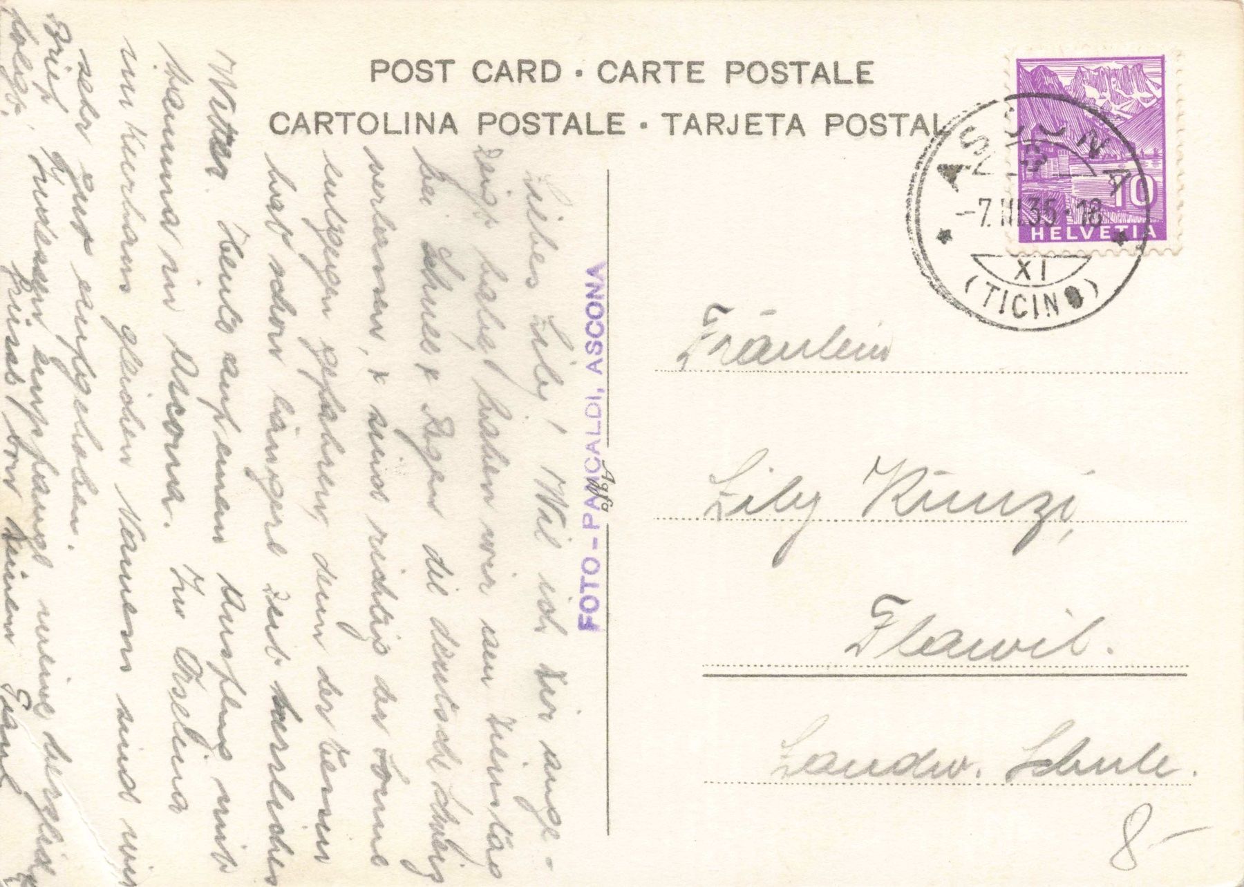 Cartoline postali: Ascona Foto Pancaldi – Usato da Biasca venduto da Blenio71 1