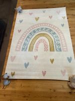 Neuer Kinderteppich 160x220 Regenbogen & Herzen