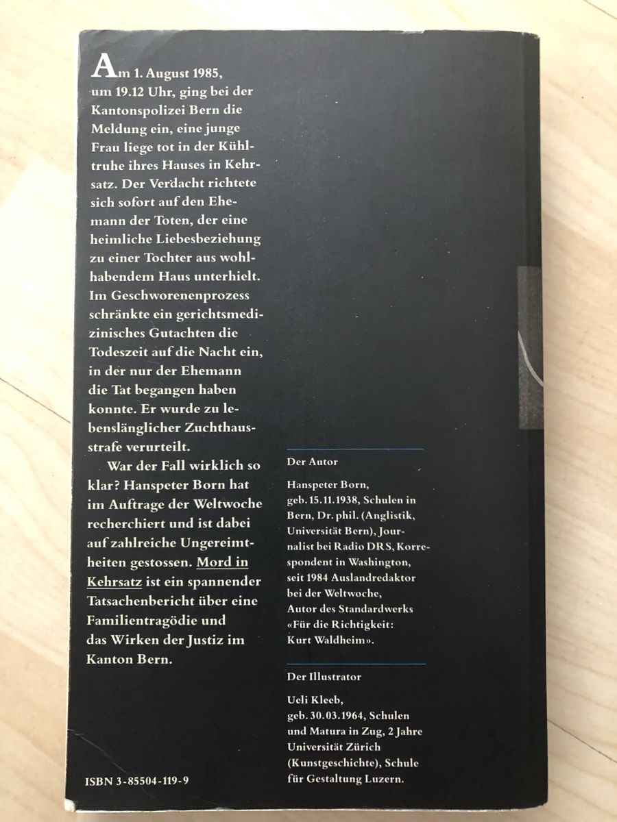 Libri: Buch 'Mord in Kehrsatz' von Hanspeter Born – Usato da Zuchwil venduto da Tim7272 1
