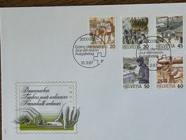 🌟  FDC Postbeförderung Serie 1987 Nr.: 733 +735 +737 +739
