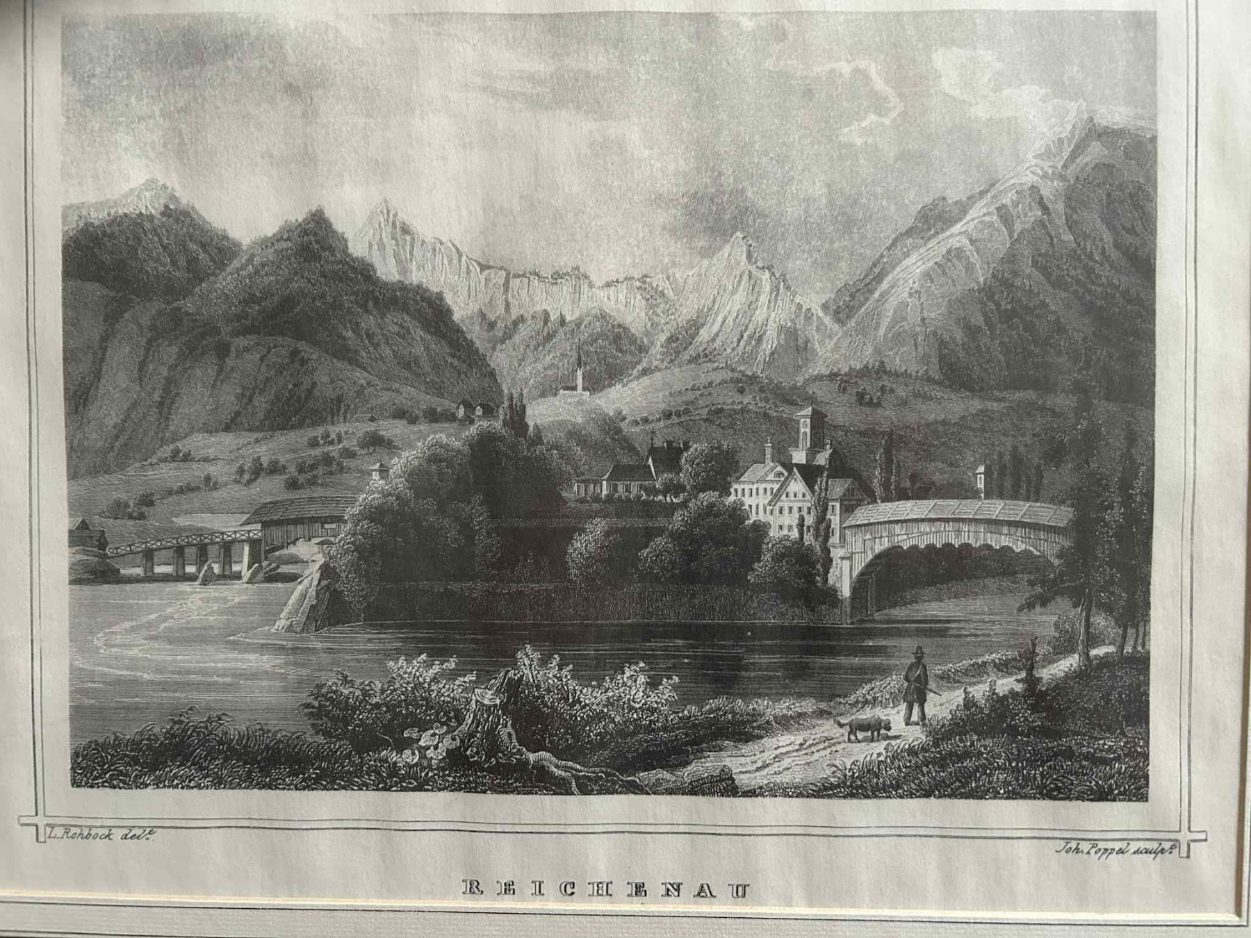Incisioni: Ludwig Rohbock, Reichenau, Graubünden Schweiz – Usato da Bern venduto da Flo_Brunner