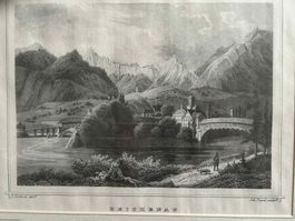 Stich von Ludwig Rohbock, Reichenau, Graubünden Schweiz