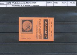 1979 Volksbräuche "rotorange", Markenheftchen, ET gestempelt